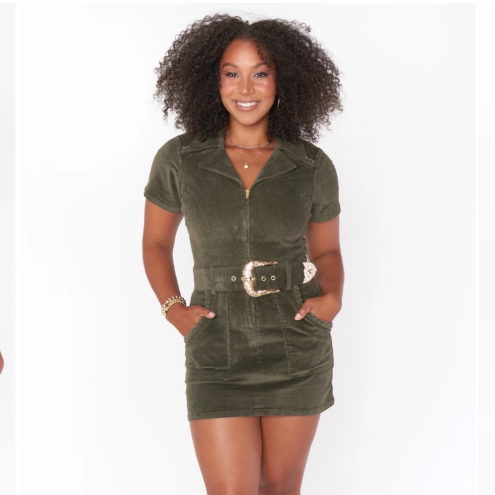 Green Corduroy Show Me Your Mumu Outlaw Dress